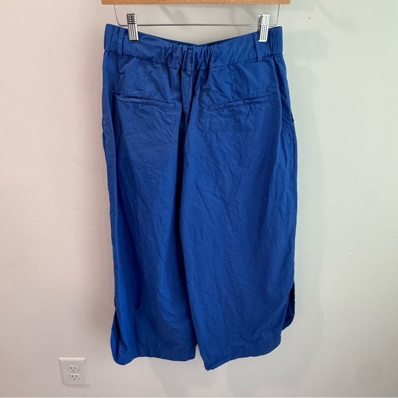 Mare Mare X Anthropologie Cobalt Blue Curved Hem Cropped Wide Leg Pants Medium - Picture 3 of 9